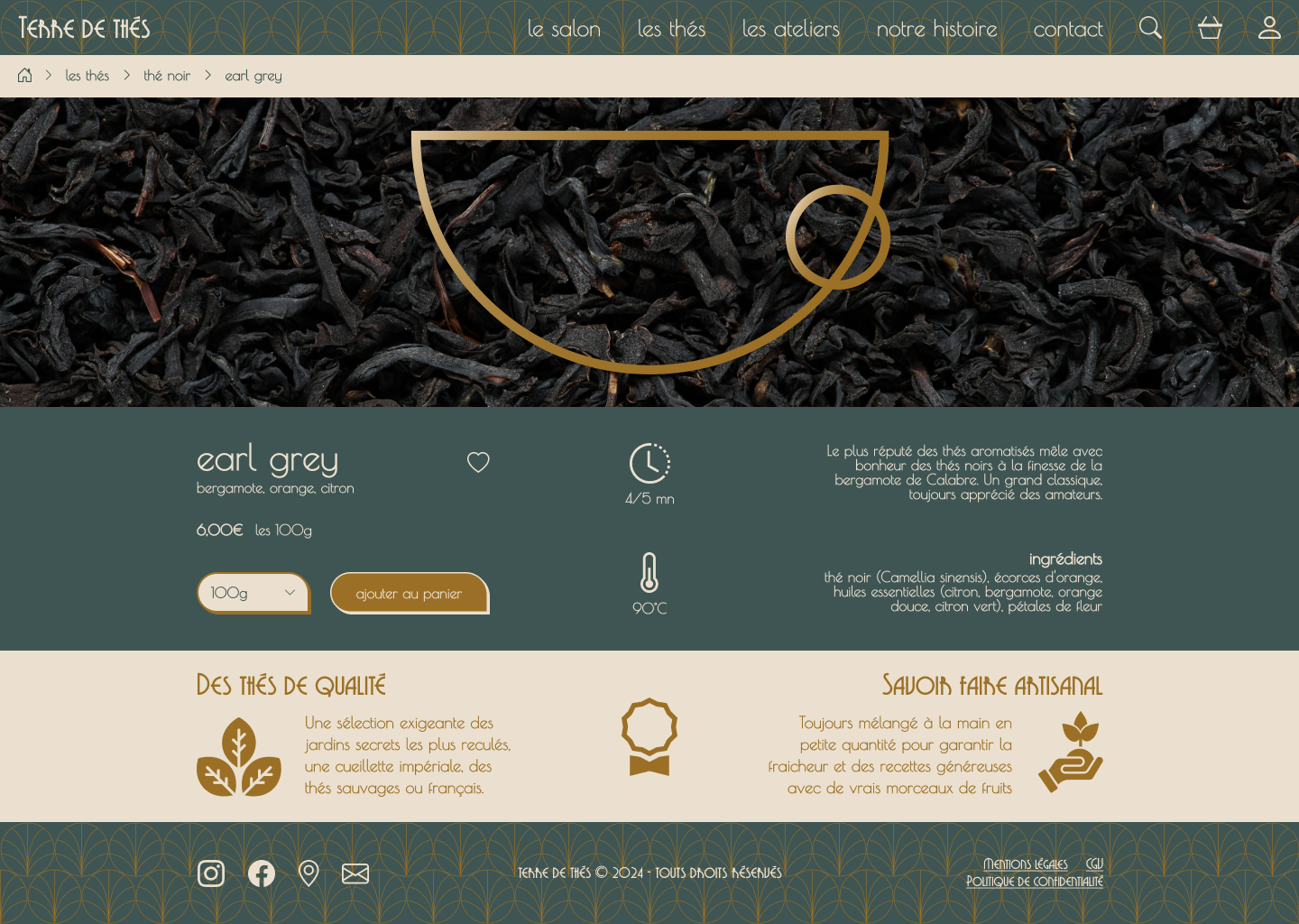 maquette site web page earl grey version desktop