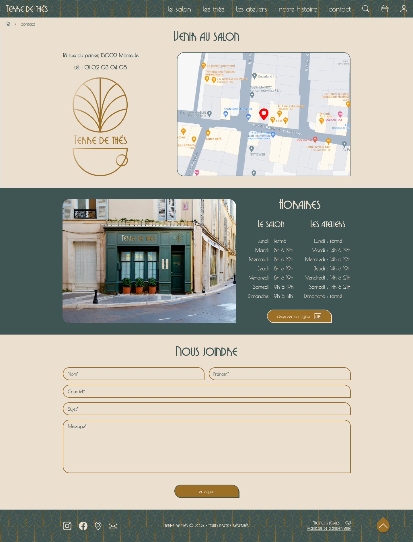 maquette site web page contact version desktop