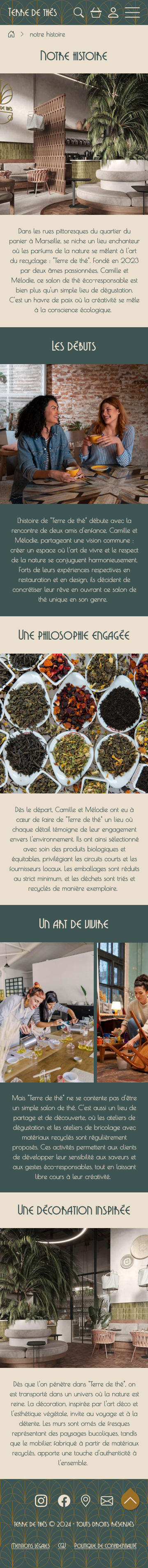 maquette site web page notre histoire version mobile